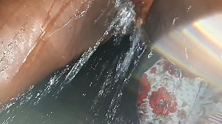 The Maid After Being Fucked Taking a Bath in the Dark