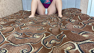 Reading a Book with Legs Spread in White Panties, Especially for Fetishists, Showing Pussy Pulling Panties.