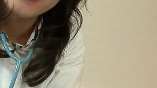 Japanese brunette teen with small tits seducing two older men to have double penetration and anal in a threesome