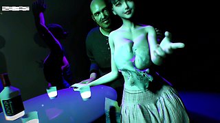 Lustful Girl Friend Fuck the Stranger Man at Night Club - 3D Animation