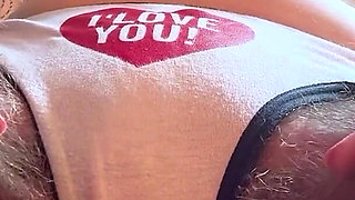 Hairy Amateur Masturbates Her Huge Clit on Her Balcony