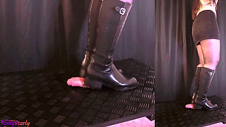 Say Goodbye to Your Cock - in Riding Boots - Cock Balls Crush Trample, Shoejob, Bootjob, CBT, Ballbusting, Trampling, Stomping