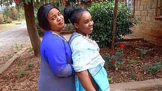 African MILF Lesbians Make Out In Public