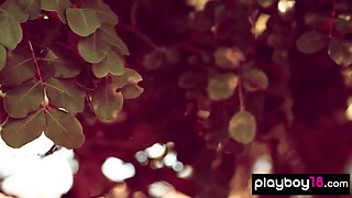 Teenage steamy introduces her juicy fruits