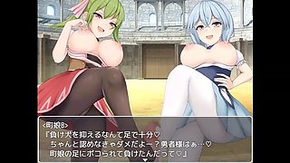 Animated female domination harem with foot fetish vibes