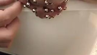 Added more 6 gauge piercings to my scrotum,  slid my finger down my urethral using my precum