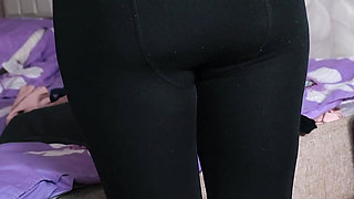298 Bitch Changed Clothes in Front of You and Got Excited by Your Cock. Should I Let You Cum on Her Tights?