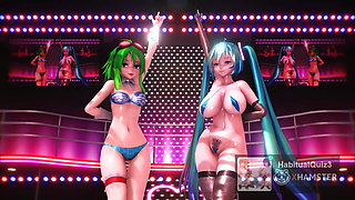 mmd r18 3d hentai Miku & GUMI "Destination Calabria milf big tits animation lesbian animation