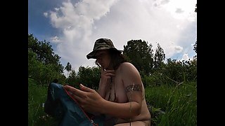 Boobs and Pussy Flashing at the Camping Site