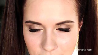 Full piss on Jessie Way when she's lying down! Drinks Pee Of