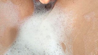 Bubble Bath Dildo Playing