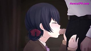 18yo Teen Babe Double Cum Blowjob - 3D Hentai Animation