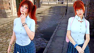 Busty Loveskysan69 shows off her curves in anime style