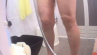 Japanese MILF Yoriko in the bathroom