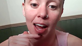 Amateur Babe in Glasses jerks cock for facial