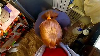 SchoolPrincess Gives Amazing Blowjob After Smoking Break in Kitchen POV