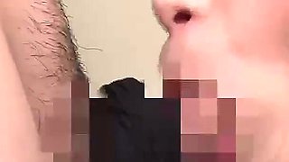 Fellatio with Freshly Removed Black Stockings Holding the Pole Vertically and Being Sucked with No Hands