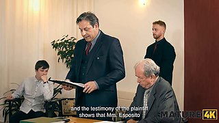 Santa and Gina get naughty with young stud while husband watches in secret