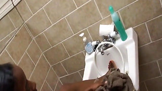 Black and white foot licking foot job, foot fetish