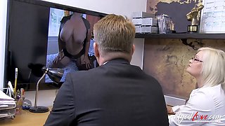 The hot blonde secretary Lacey Starr