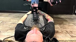 Slave S Face As A Footstool Under My Dirty Vans Sneakers