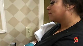 Amateur BBW Blowjob With Towel Deep Throat Cum in Mouth POV