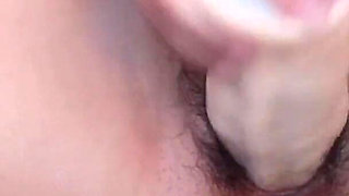 Balcony Banger: Hairy Pussy & Thick Dildo in Action