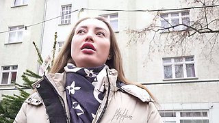 GERMAN SCOUT - Tall Girl Julia Maze seduce to Casting Fuck