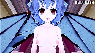Passionate sex in bed with Remilia Tohou Hentai