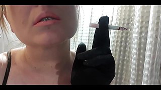 Smoking 2 Cigarette One Normal and One Slim and of Course Too Nipples Play