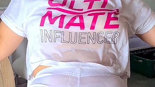 Busty brunette anal solo masturbation