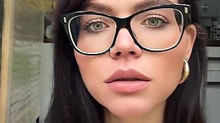 Selfie Video Smoking in Glasses