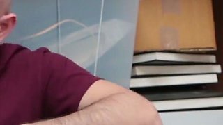 Blonde gf rammed by the guard in front of boyfriend