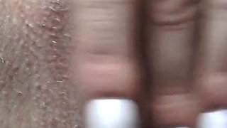 Blond Skinny Small Tits Bunny Masturbate on Toilet While Smoking