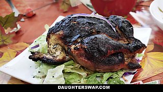 Cute Asian teen fucks her best friend`s dad on thanksgiving
