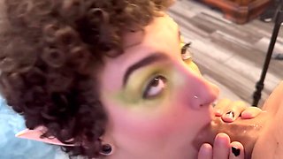 Short Hair Alt Elf Sloppy Blowjob With Baby Doll