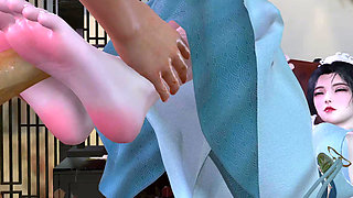 3D cute cosplay model show her perfect feet and got fucked so hard