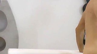 Small titted babe gets hard fucked by a monster dong
