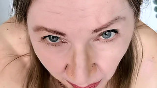 I love test of your cock! GILF do blowjob and show pussy close up