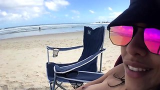 First-time Nudist Hesitates to Undress on Beach