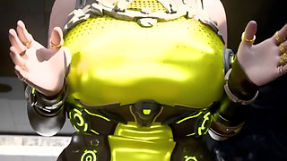 Tight Pussy Big Breast Girl Grows a Hard Transgender Cock and Hands Free Cums