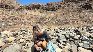 A Blonde on the Beach Jerked off My Cock and a Brunette Sucked Me off