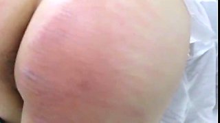 Cruel caning on panties and and Bare Butt