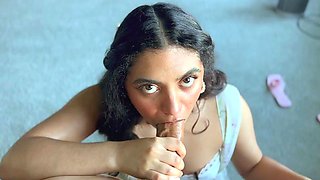 Indian stepmom sucks and fucks every hard inch of cock
