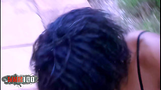 Shania Photo Session in an Abandoned Swimming Pool with Shania, a Splendid Little French Black Girl