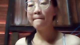 Asian girl at home alone bored to be alone Masturbate  5