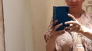 I am showing my boobs naked in the in the shop