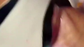 MILF with Pantyhose, High Heels, Perfect Tits and Big Ass Gives Blowjob with Cum in Mouth
