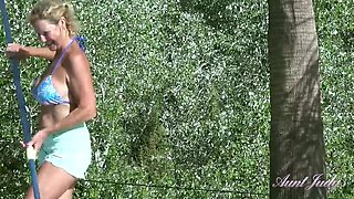 Mrs. Molly's Poolside Blowjob - British MILF Sucks Your Cock POV