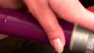 Sexy brunette in uniform masturbates with a dildo to enjoy in her craving butt